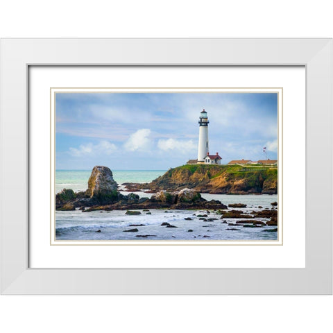 Pigeon Point Lighthouse-Big Sur-California-USA White Modern Wood Framed Art Print with Double Matting by Miller, Anna
