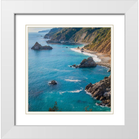Big Sur Area-California-USA White Modern Wood Framed Art Print with Double Matting by Miller, Anna