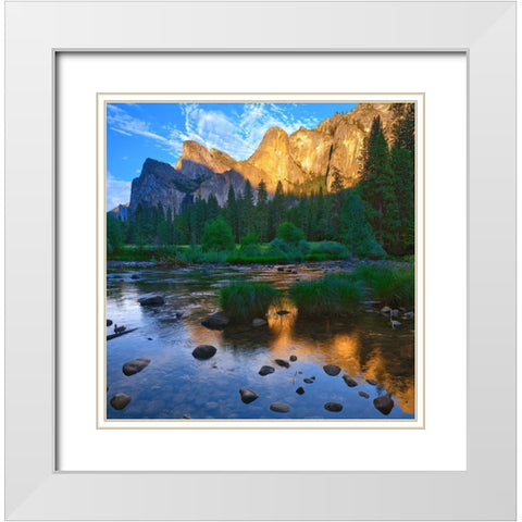 Merced River-Yosemite National Park-California-USA White Modern Wood Framed Art Print with Double Matting by Miller, Anna