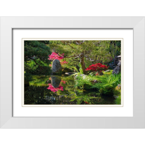 Japanese Tea Garden-Golden Gate Park-San Francisco-California-USA White Modern Wood Framed Art Print with Double Matting by Miller, Anna