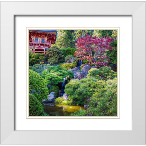 Pagoda-Japanese Tea Garden-Golden Gate Park-San Francisco-California-USA White Modern Wood Framed Art Print with Double Matting by Miller, Anna