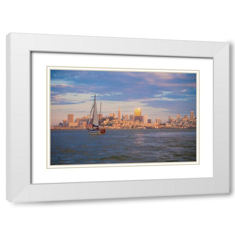 San Francisco Skyline-California-USA White Modern Wood Framed Art Print with Double Matting by Miller, Anna