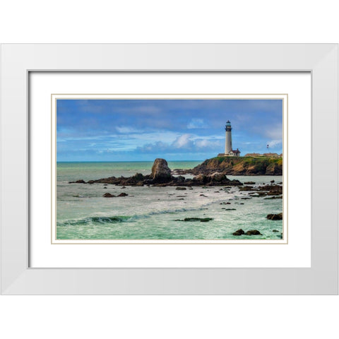 Pigeon Point Lighthouse-Big Sur-California-USA White Modern Wood Framed Art Print with Double Matting by Miller, Anna