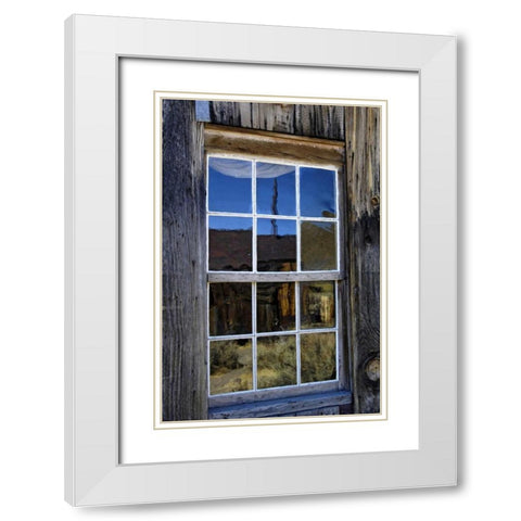 CA, Bodie State Park, Ghost town building White Modern Wood Framed Art Print with Double Matting by Kirkland, Dennis
