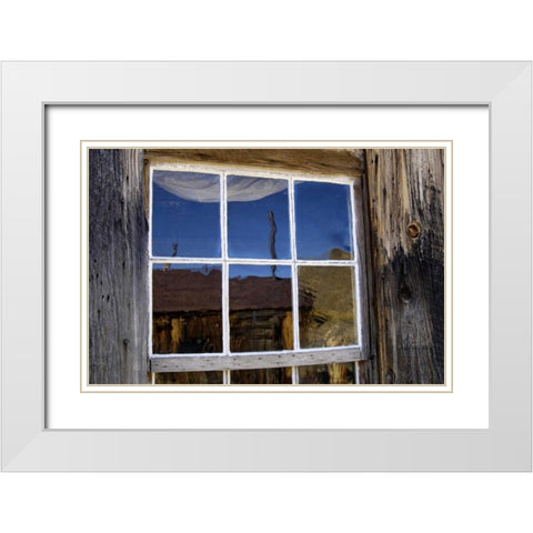 CA, Bodie State Park, Ghost town building White Modern Wood Framed Art Print with Double Matting by Kirkland, Dennis