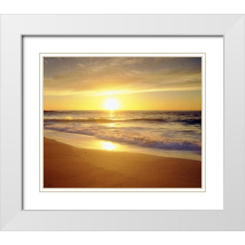 CA, San Diego La Jolla Shores beach at sunset White Modern Wood Framed Art Print with Double Matting by Talbot Frank, Christopher