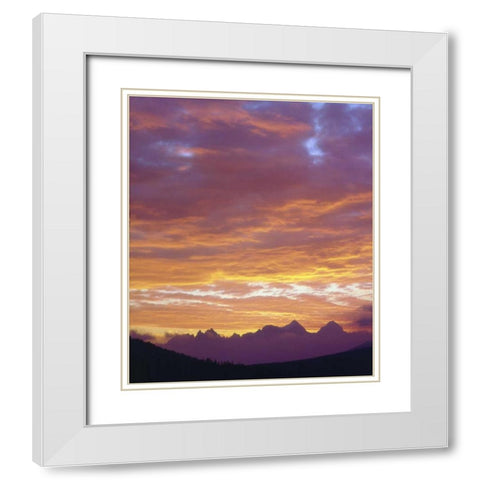 California, Sunset over the Sierra Nevada Mts White Modern Wood Framed Art Print with Double Matting by Talbot Frank, Christopher
