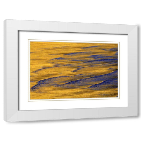 CA, Wave patterns off Torrey Pines Cliffs White Modern Wood Framed Art Print with Double Matting by Morris, Arthur