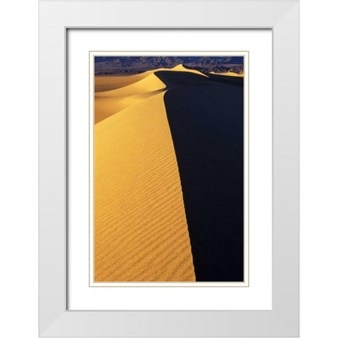 CA, Death Valley NP Patterns on Sand Dunes White Modern Wood Framed Art Print with Double Matting by Welling, Dave