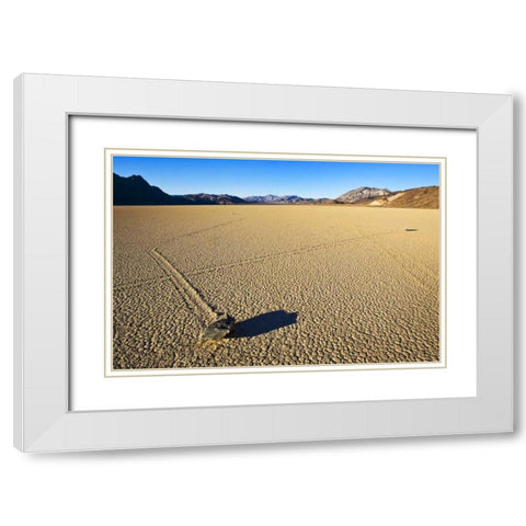 CA, Death Valley NP Two spirit stone trails White Modern Wood Framed Art Print with Double Matting by Kaveney, Wendy