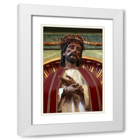 CA, Fremont, Statue of the Passion of Christ White Modern Wood Framed Art Print with Double Matting by Noble Gardner, Nancy