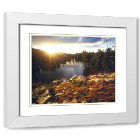 California Sunset over Skelton Lake White Modern Wood Framed Art Print with Double Matting by Talbot Frank, Christopher