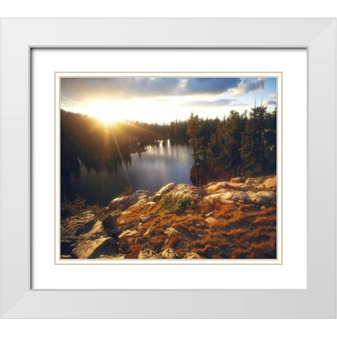 California Sunset over Skelton Lake White Modern Wood Framed Art Print with Double Matting by Talbot Frank, Christopher