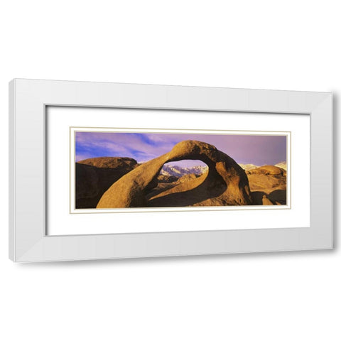 CA, A natural arch in the Alabama Hills White Modern Wood Framed Art Print with Double Matting by Flaherty, Dennis