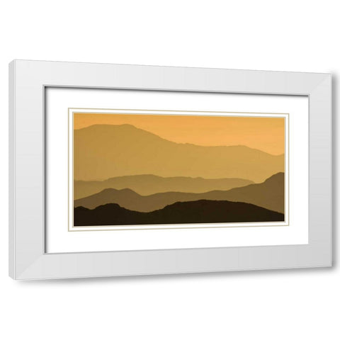 CA, Death Valley NP Layers of receding ridges White Modern Wood Framed Art Print with Double Matting by Young, Bill