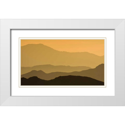 CA, Death Valley NP Layers of receding ridges White Modern Wood Framed Art Print with Double Matting by Young, Bill