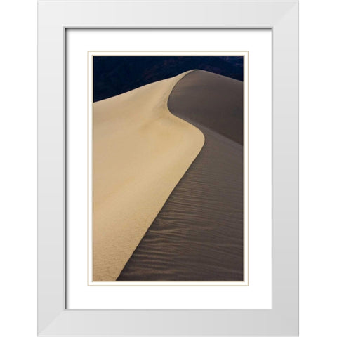 CA, Death Valley NP Dune ridge in morning light White Modern Wood Framed Art Print with Double Matting by Young, Bill