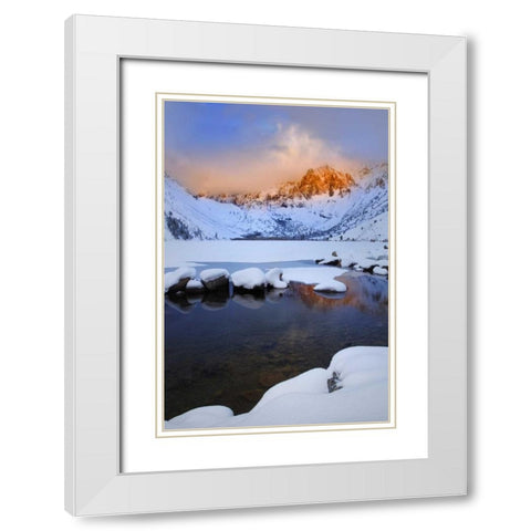 California, Sierra Nevada Convict Lake, Sunrise White Modern Wood Framed Art Print with Double Matting by Flaherty, Dennis