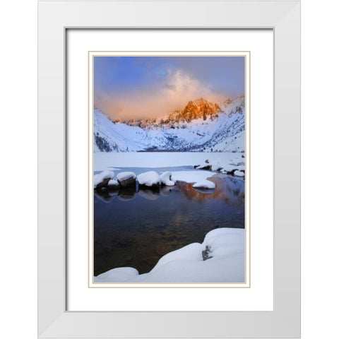 California, Sierra Nevada Convict Lake, Sunrise White Modern Wood Framed Art Print with Double Matting by Flaherty, Dennis