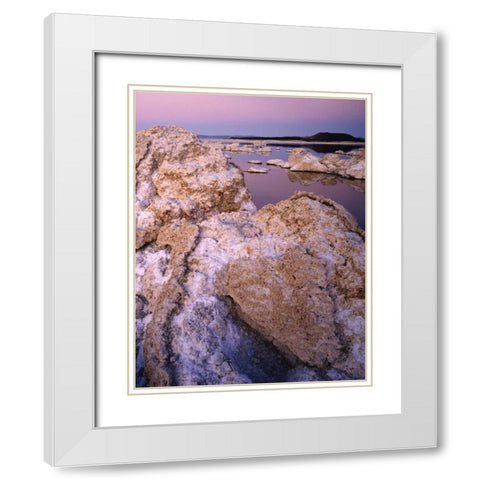 CA, Mono Lake reflections in south tufa area White Modern Wood Framed Art Print with Double Matting by Flaherty, Dennis