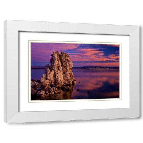 California, Mono Lake Sunrise on tufa formations White Modern Wood Framed Art Print with Double Matting by Carter, Jean