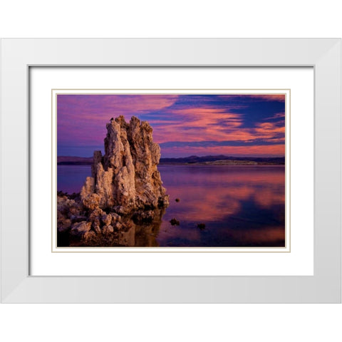 California, Mono Lake Sunrise on tufa formations White Modern Wood Framed Art Print with Double Matting by Carter, Jean