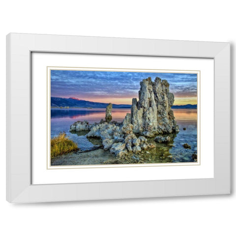 California, Mono Lake Sunrise on tufa formations White Modern Wood Framed Art Print with Double Matting by Carter, Jean