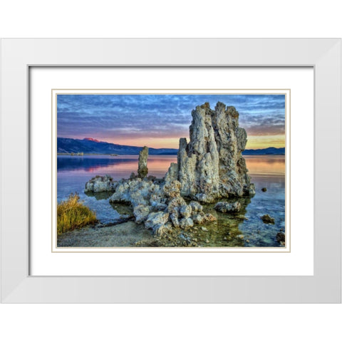 California, Mono Lake Sunrise on tufa formations White Modern Wood Framed Art Print with Double Matting by Carter, Jean