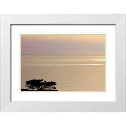 USA, California, La Jolla Sunset on ocean White Modern Wood Framed Art Print with Double Matting by Paulson, Don