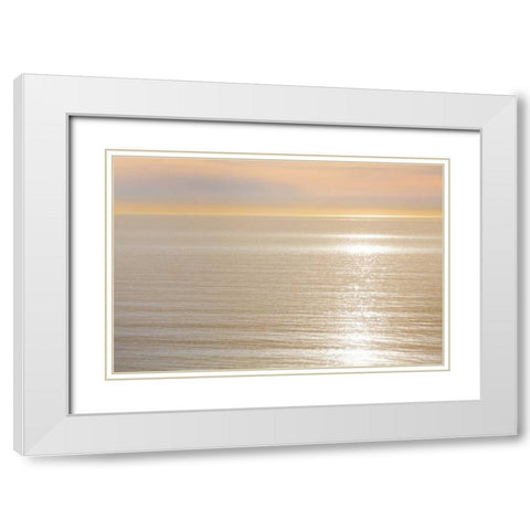 USA, California, La Jolla Sunset on ocean White Modern Wood Framed Art Print with Double Matting by Paulson, Don