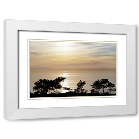 USA, California, La Jolla Sunset on ocean White Modern Wood Framed Art Print with Double Matting by Paulson, Don