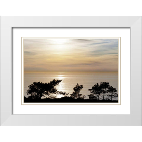 USA, California, La Jolla Sunset on ocean White Modern Wood Framed Art Print with Double Matting by Paulson, Don