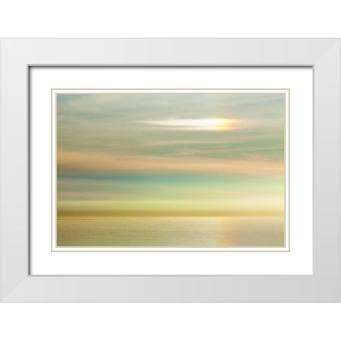 USA, California, La Jolla Sunset on ocean White Modern Wood Framed Art Print with Double Matting by Paulson, Don