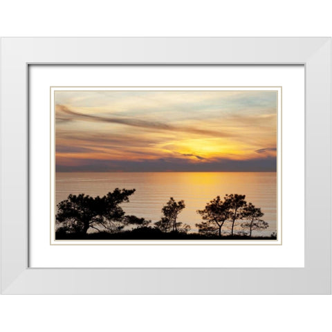 USA, California, La Jolla Sunset on ocean White Modern Wood Framed Art Print with Double Matting by Paulson, Don