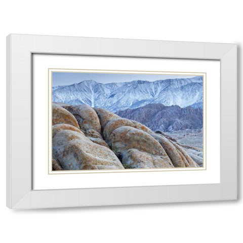 California, Lone Pine Alabama Hills and Sierras White Modern Wood Framed Art Print with Double Matting by Paulson, Don