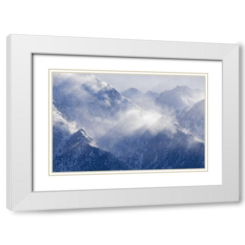CA, Lone Pine Sierra Mts from Alabama Hills White Modern Wood Framed Art Print with Double Matting by Paulson, Don