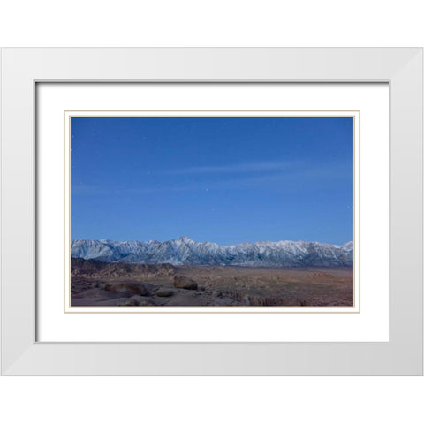 CA, Lone Pine Sierra Mts from Alabama Hills White Modern Wood Framed Art Print with Double Matting by Paulson, Don