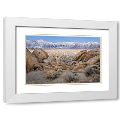 California Lone Pine Peak and Mt Whitney White Modern Wood Framed Art Print with Double Matting by Paulson, Don