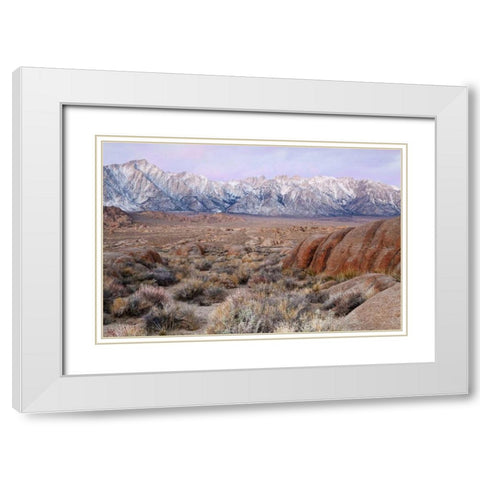 California Lone Pine Peak and Mt Whitney White Modern Wood Framed Art Print with Double Matting by Paulson, Don