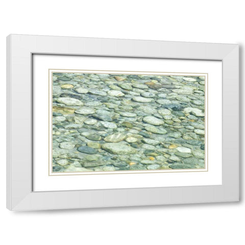California, Sequoia NP Stones in Paradise Creek White Modern Wood Framed Art Print with Double Matting by Paulson, Don