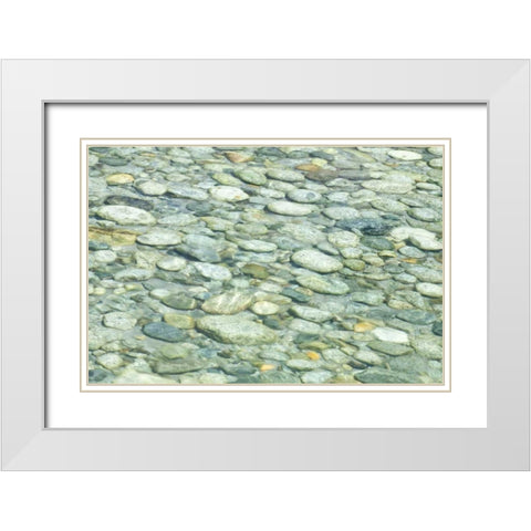 California, Sequoia NP Stones in Paradise Creek White Modern Wood Framed Art Print with Double Matting by Paulson, Don