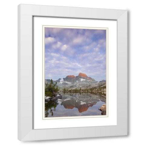 California Mountains reflect in Garnet Lake White Modern Wood Framed Art Print with Double Matting by Paulson, Don