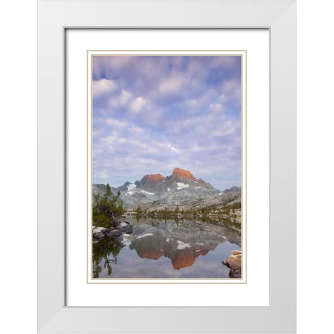 California Mountains reflect in Garnet Lake White Modern Wood Framed Art Print with Double Matting by Paulson, Don