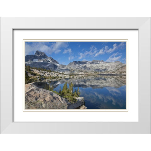 CA, Inyo NF Landscape of Thousand Island Lake White Modern Wood Framed Art Print with Double Matting by Paulson, Don