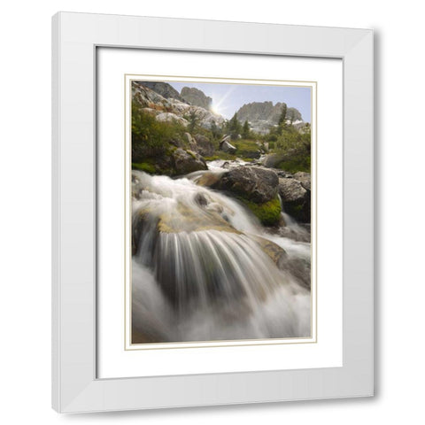 California, Inyo NF Stream flowing to Ediza Lake White Modern Wood Framed Art Print with Double Matting by Paulson, Don