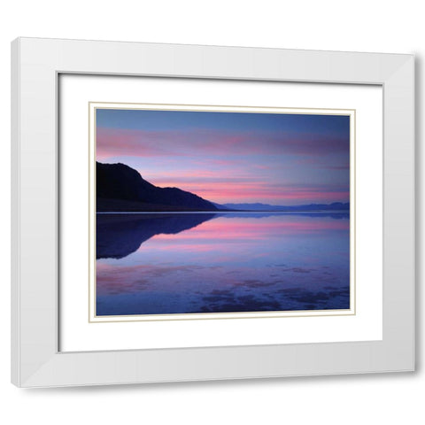 California, Death Valley NP Badwater at dawn White Modern Wood Framed Art Print with Double Matting by Talbot Frank, Christopher