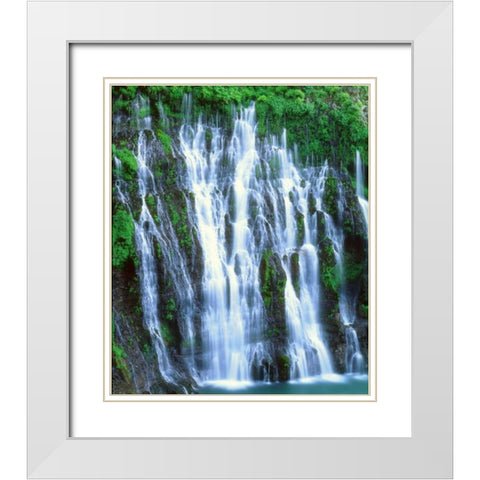 California, McArthur-Burney Falls, Burney Falls White Modern Wood Framed Art Print with Double Matting by Talbot Frank, Christopher