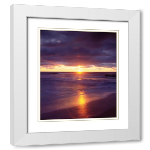 CA, San Diego Sunset Cliffs beach at sunset White Modern Wood Framed Art Print with Double Matting by Talbot Frank, Christopher