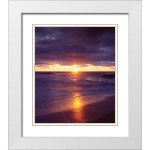 CA, San Diego Sunset Cliffs beach at sunset White Modern Wood Framed Art Print with Double Matting by Talbot Frank, Christopher