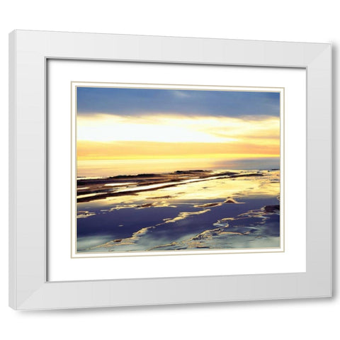 CA, San Diego Sunset Cliffs tide pools at sunset White Modern Wood Framed Art Print with Double Matting by Talbot Frank, Christopher